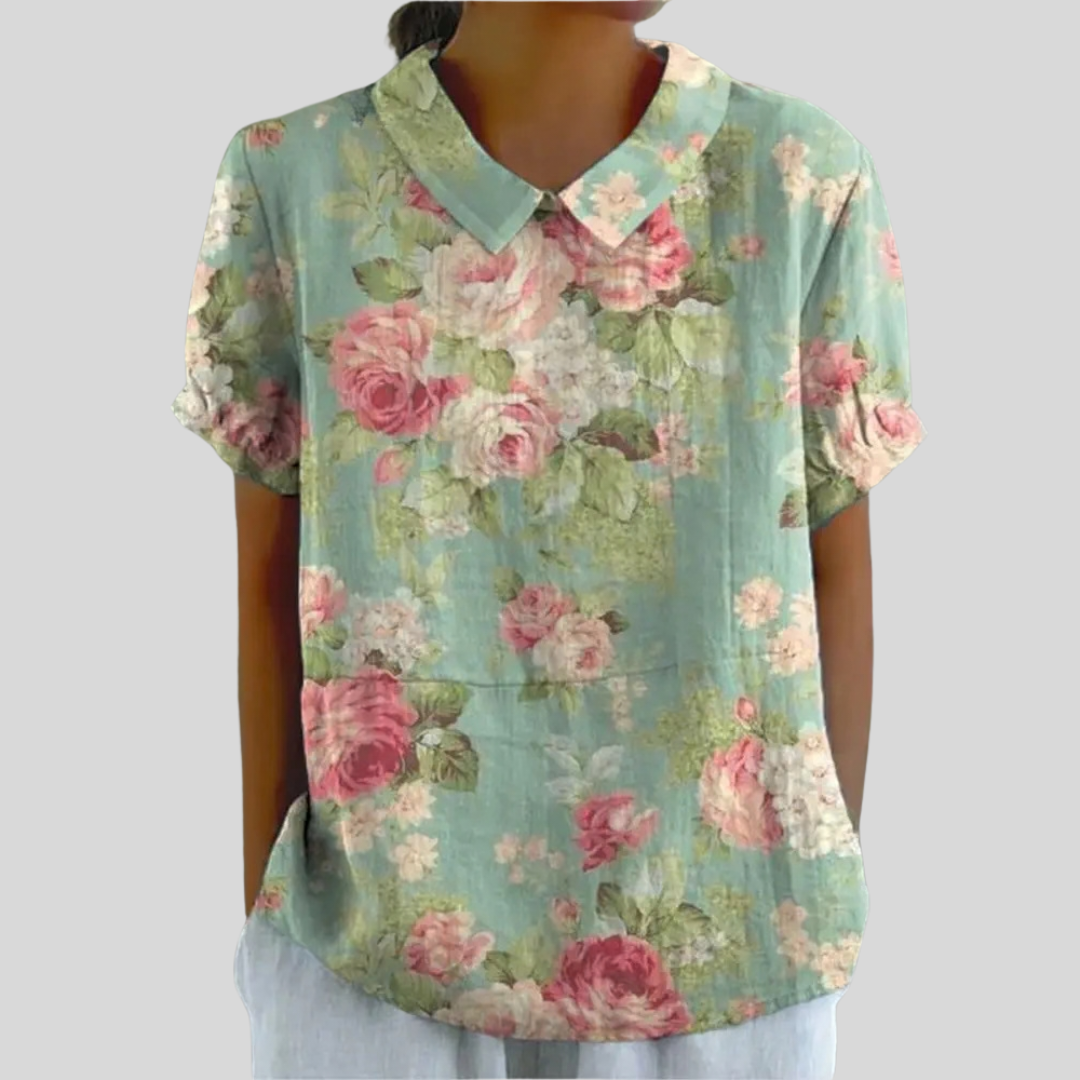 Brigitte | Retro Floral Top