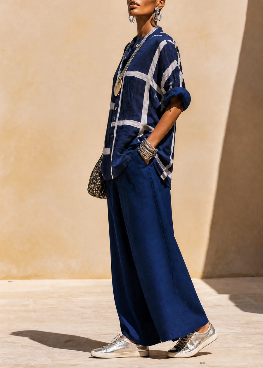 Genevieve™ Grid Print Two-Piece Set