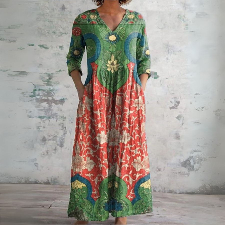 Judith™ | Vintage Floral Maxi Dress