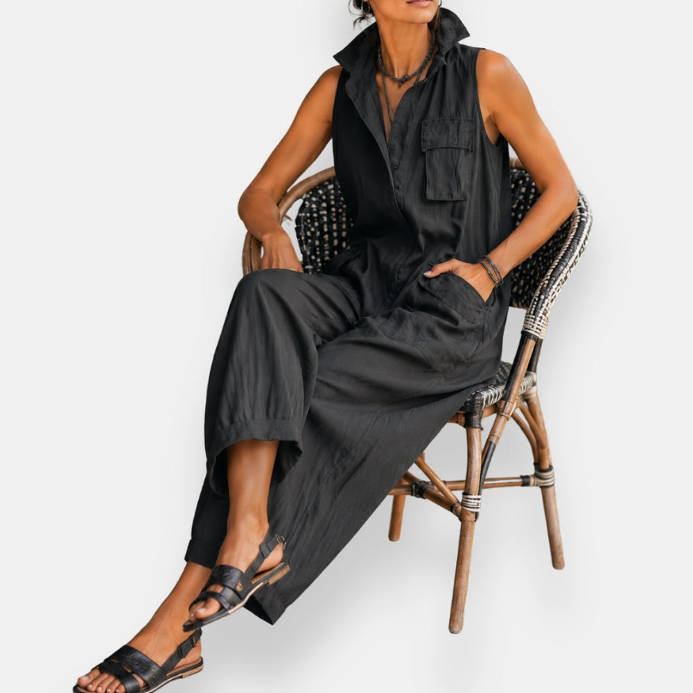 Janet™ Sleeveless Cargo Jumpsuit