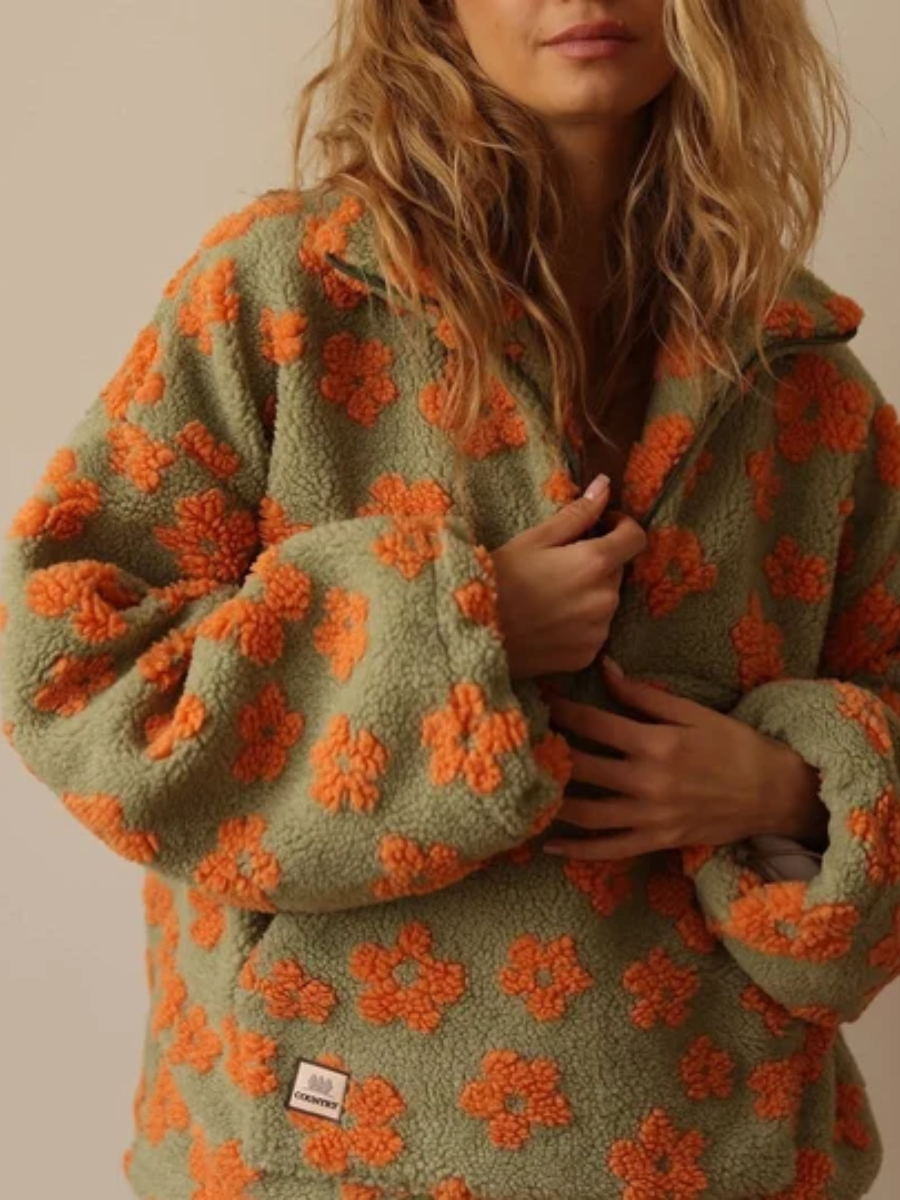 Karrie™ | Floral Teddy Fleece Sweater