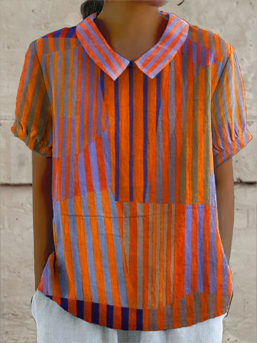 Nina | Geometric Striped Blouse