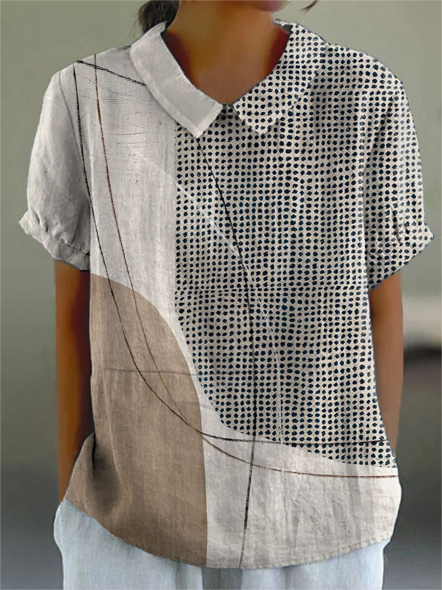 Lana | Blouse with Abstract Dots and Lines