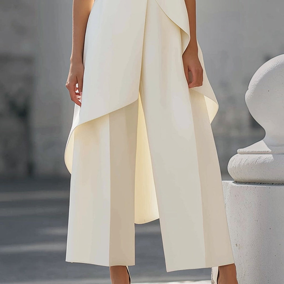 VALENTINA | ELEGANT HIGH-NECK DRAPED JUMPSUIT