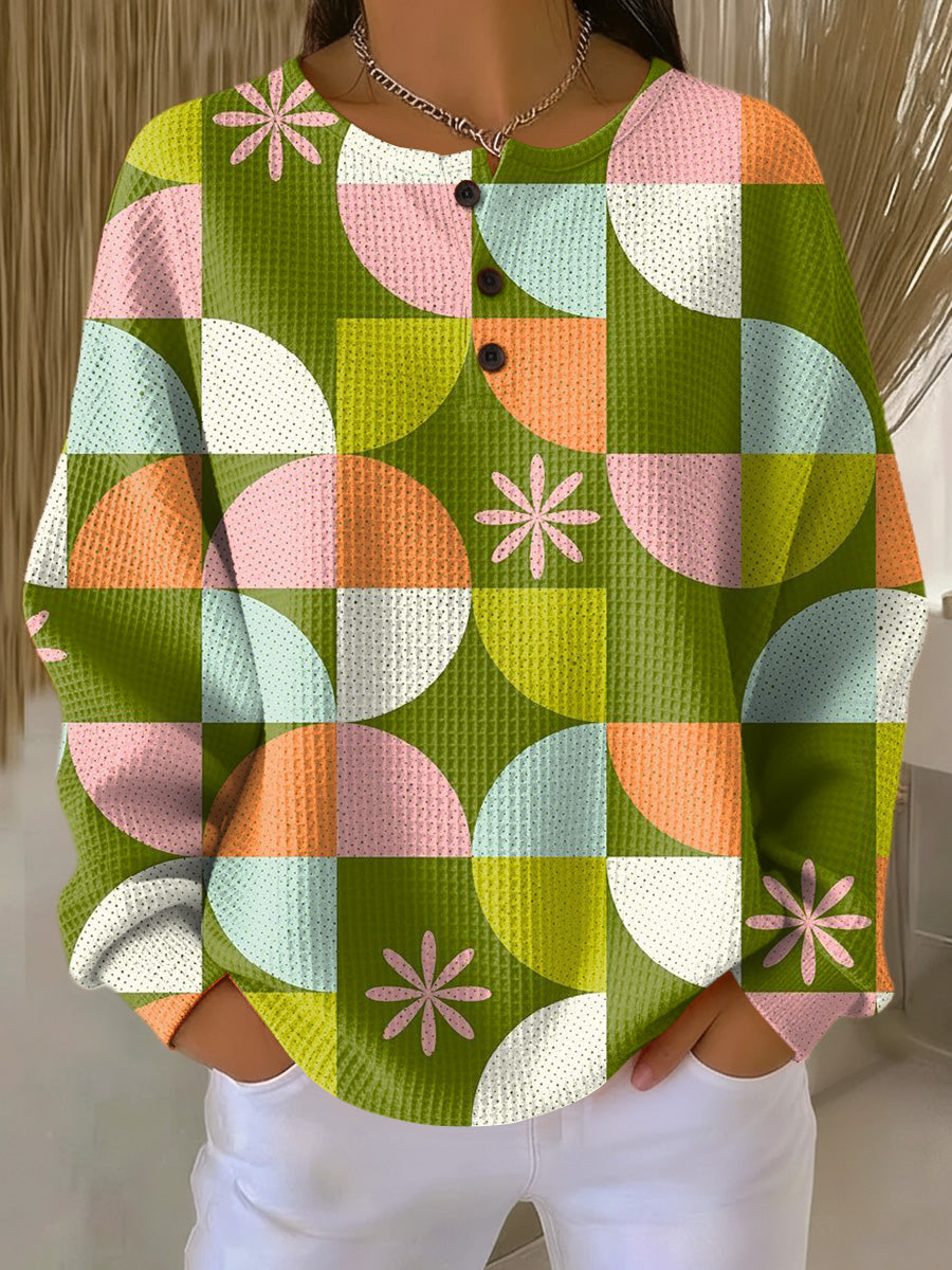 Saga | Abstract Checkered Pattern Sweater