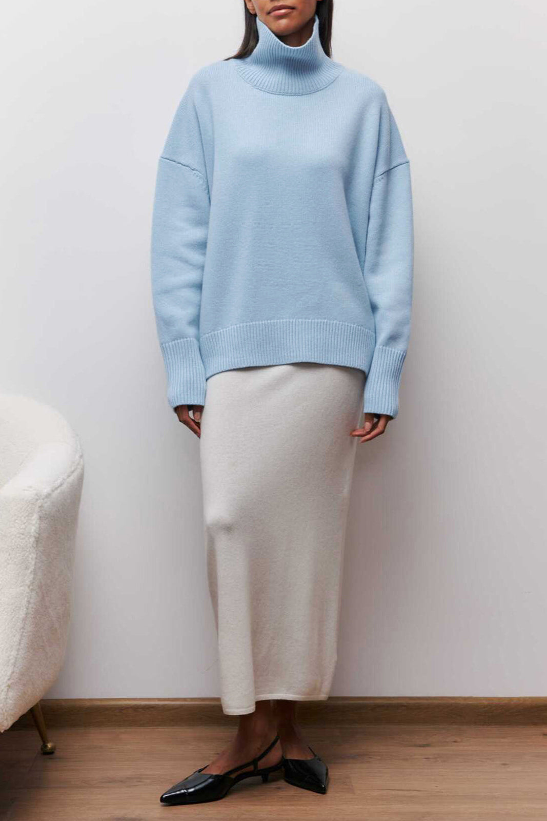 Alma Oversized Sweater Featuring a Luxurious High Collar