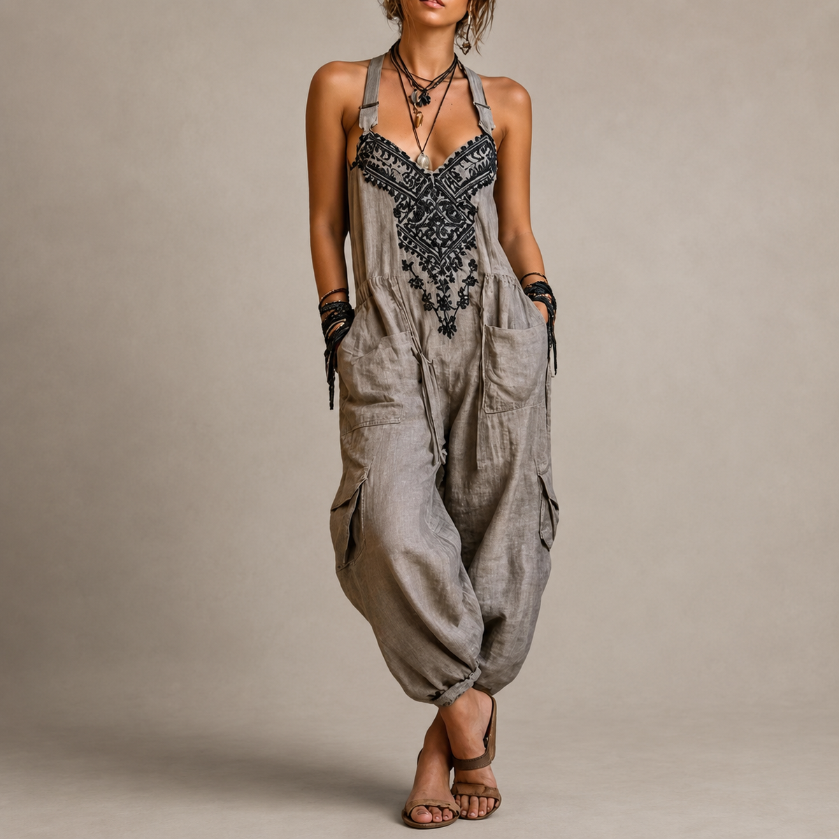 Hattie™ Embroidered Harem Jumpsuit