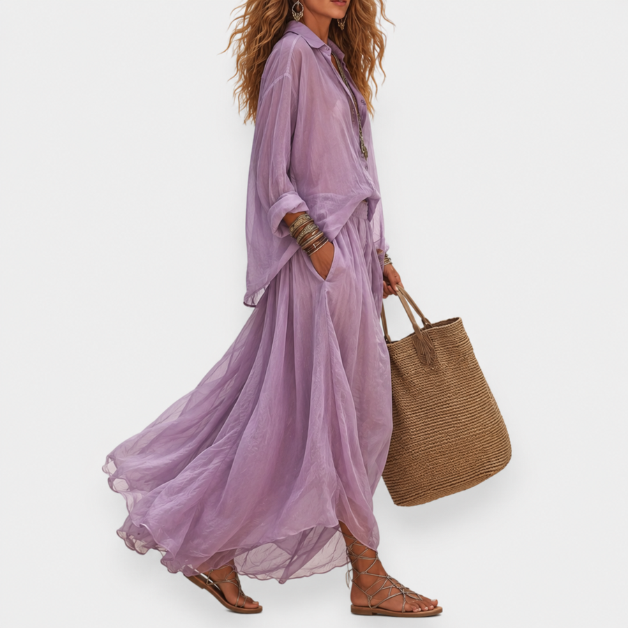 Clementine™ Blouse and Pleated Skirt Set