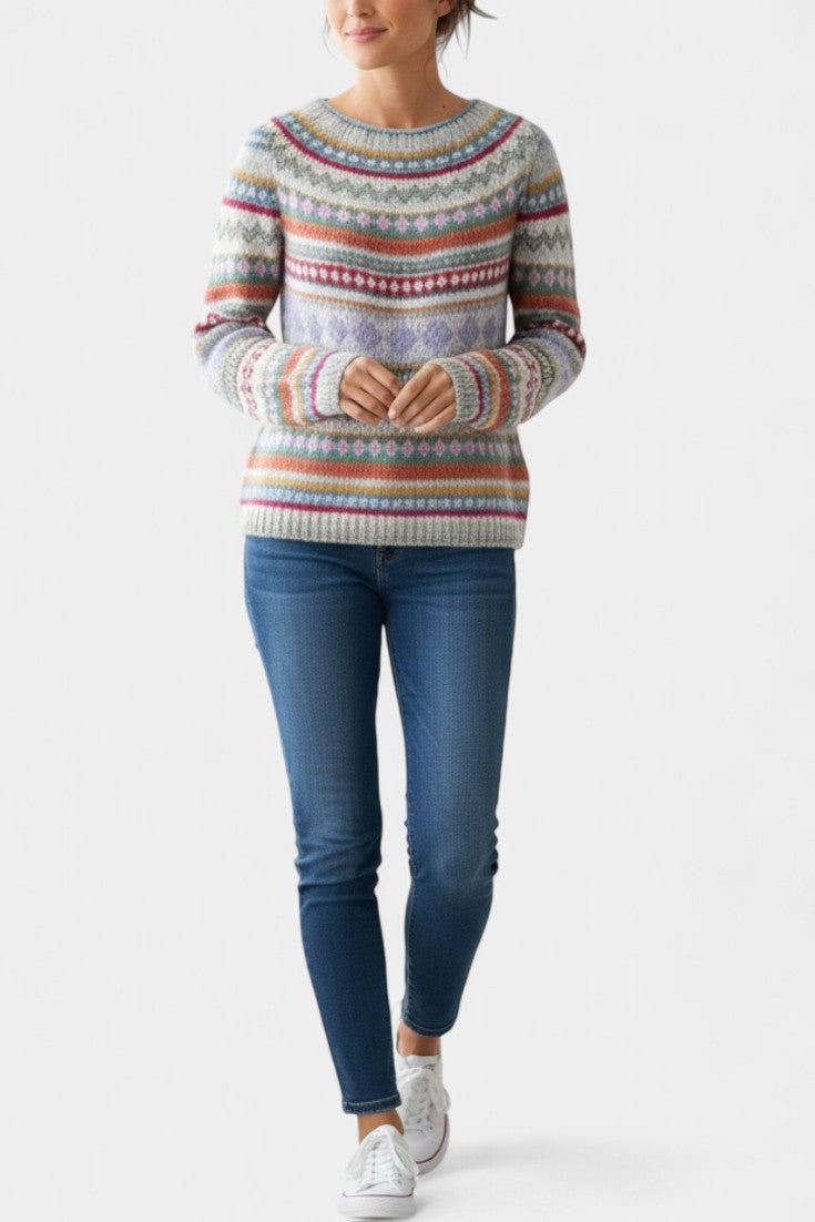 Raymone Multicolor Soft Jacquard Pullover - Cozy and Comfortable
