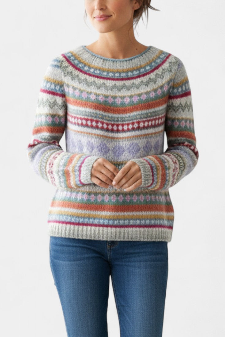 Raymone Multicolor Soft Jacquard Pullover - Cozy and Comfortable