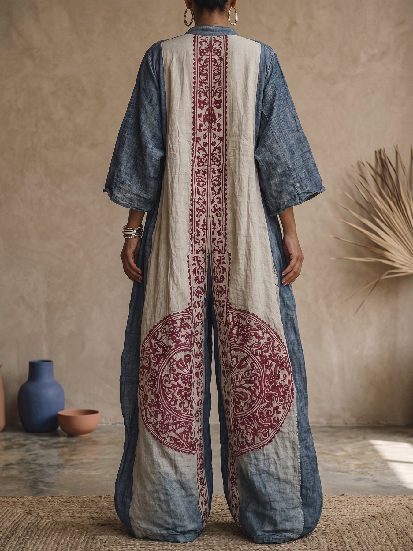 Agnes™ Vintage Print Wide-Leg Jumpsuit