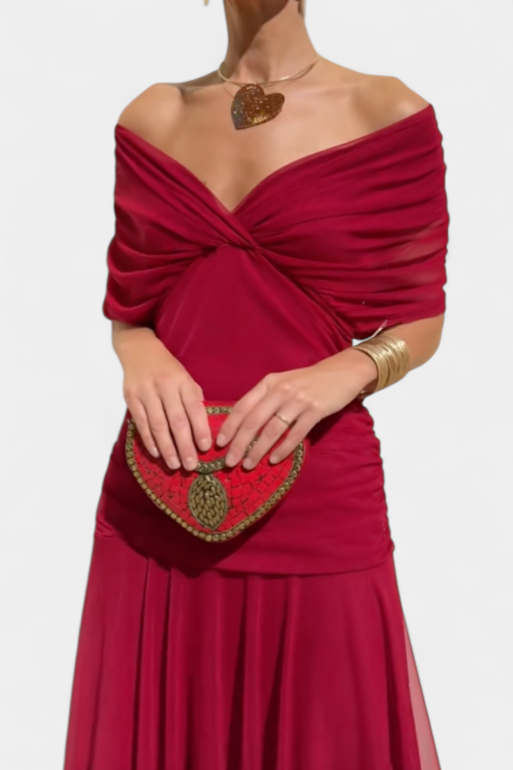 Elowen™ - Long floral dress with V-neck