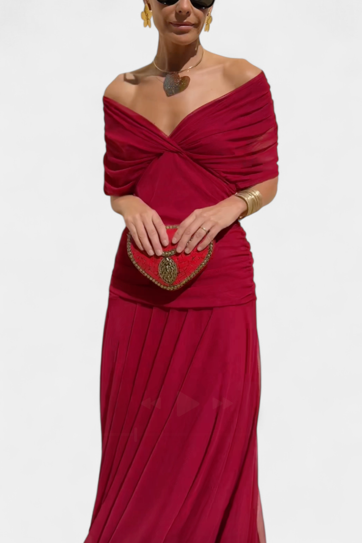 Elowen™ - Long floral dress with V-neck