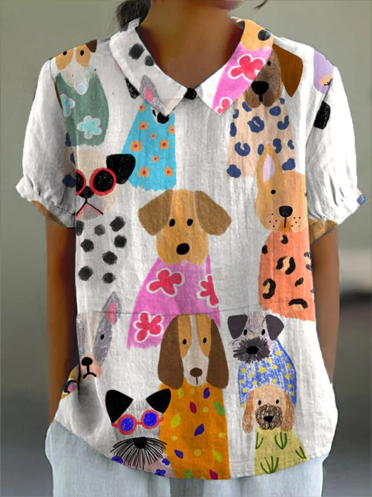 Tilly | Dog Print Blouse