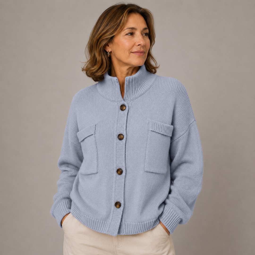 Augusta™ Stand Collar Button Cardigan