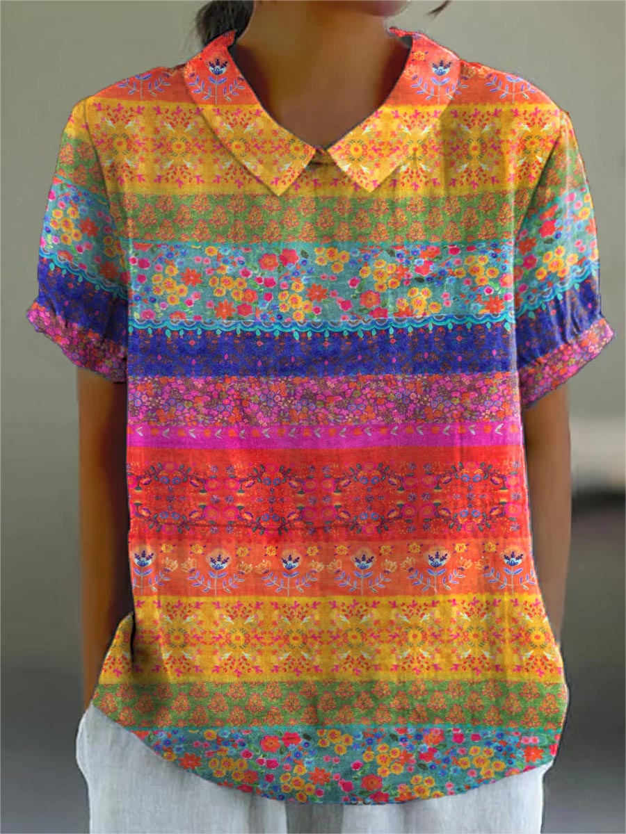 Maya | Floral Striped Blouse