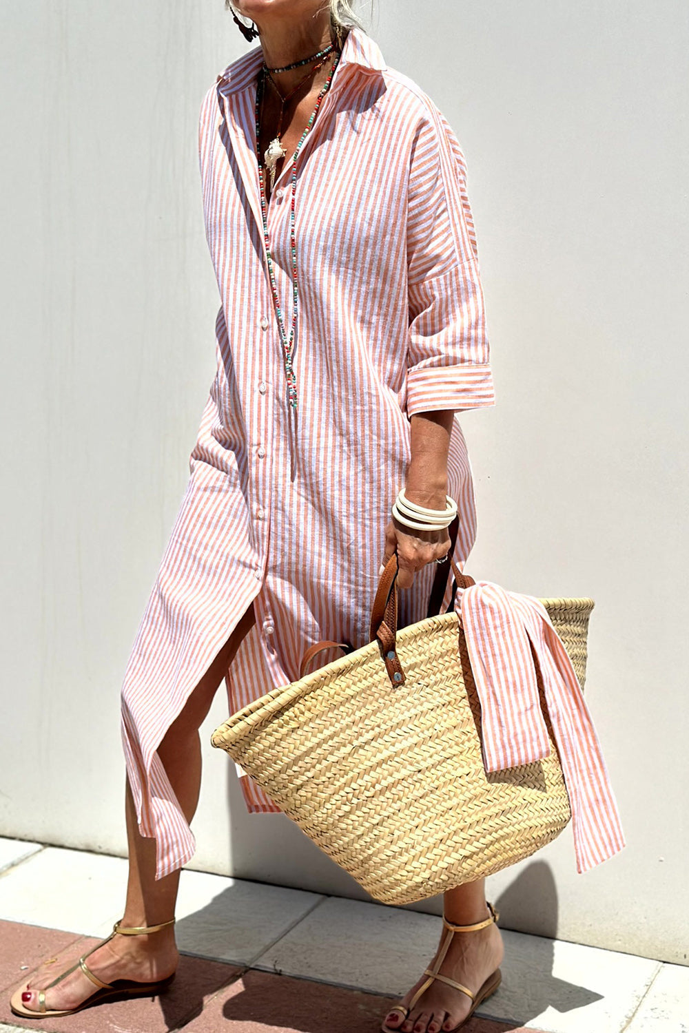 Sophia™ | Timeless Striped Shirt Dress with Elegant Comfort