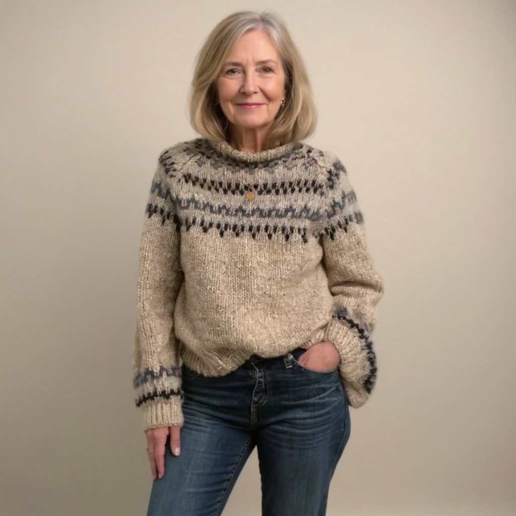 Ashley | Retro Icelandic Knit Sweater