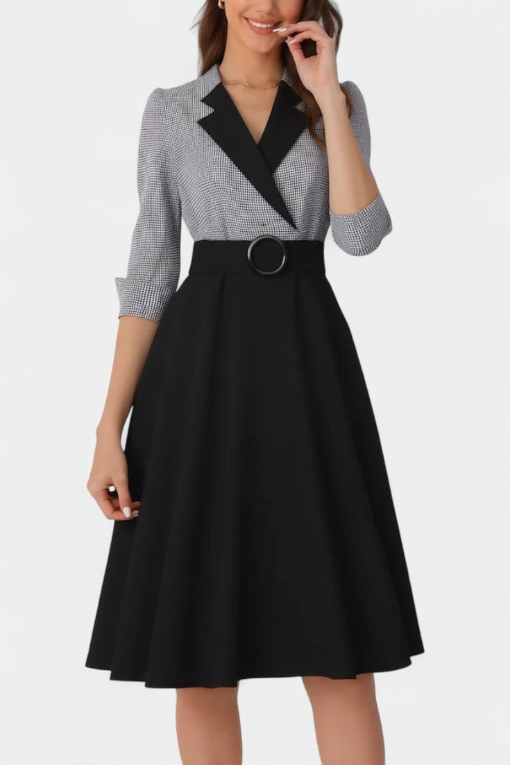 Maria Midi Blazer Dress Featuring a Circular Belt