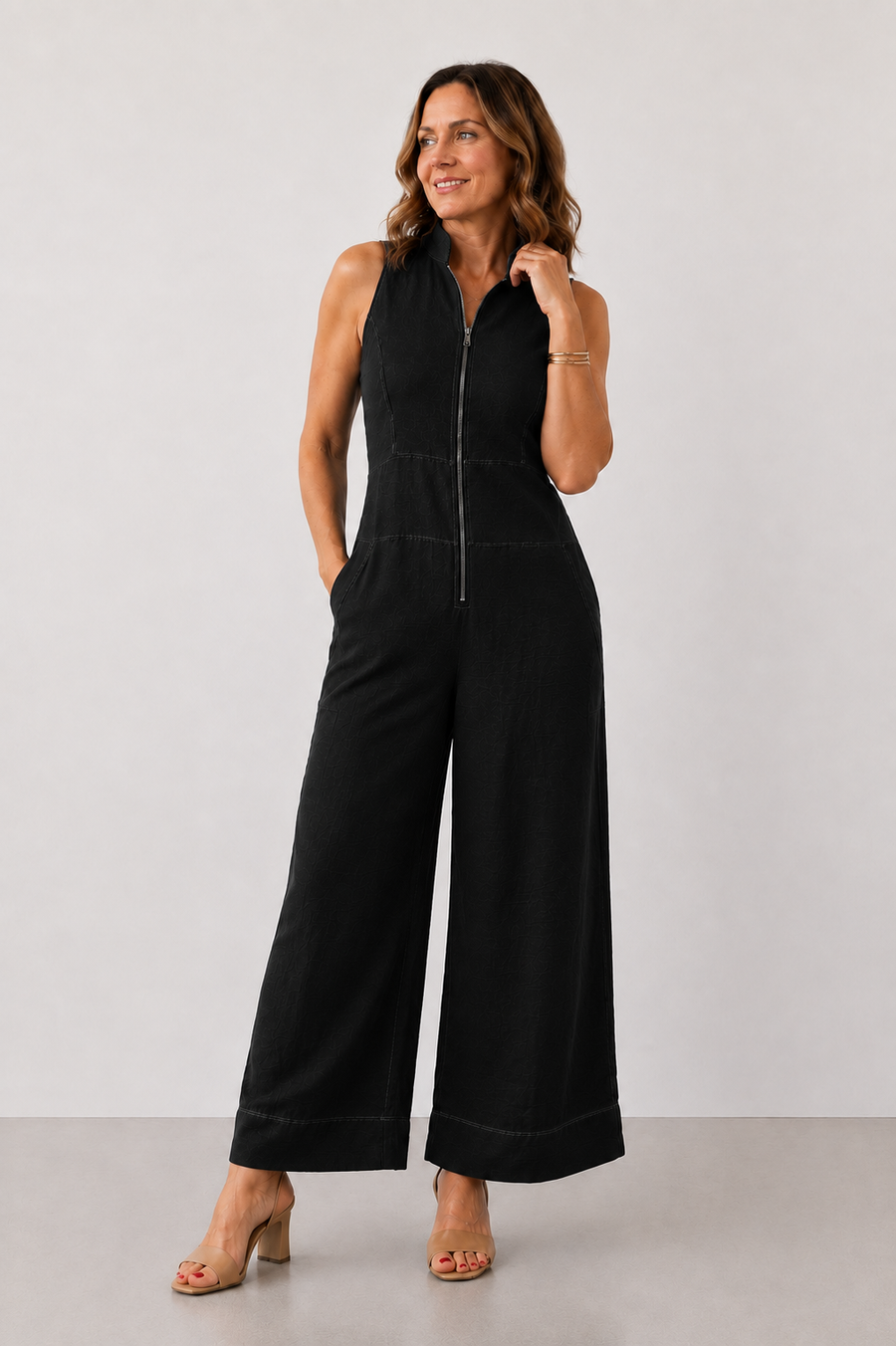 Lavinia™ Zip-Front Wide-Leg Jumpsuit