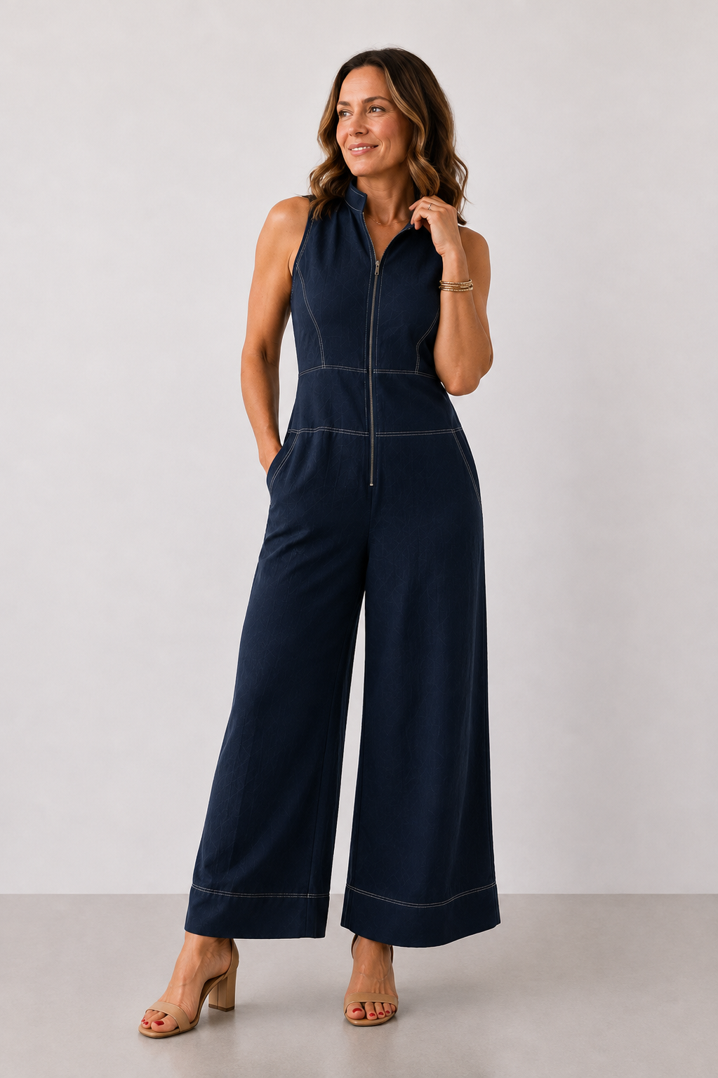 Lavinia™ Zip-Front Wide-Leg Jumpsuit