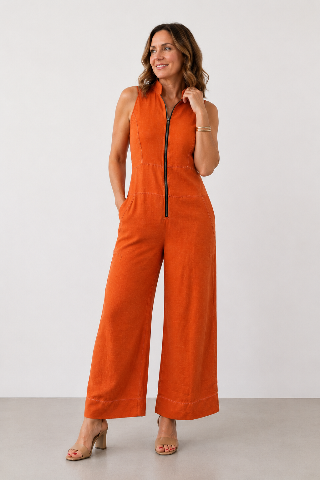 Lavinia™ Zip-Front Wide-Leg Jumpsuit