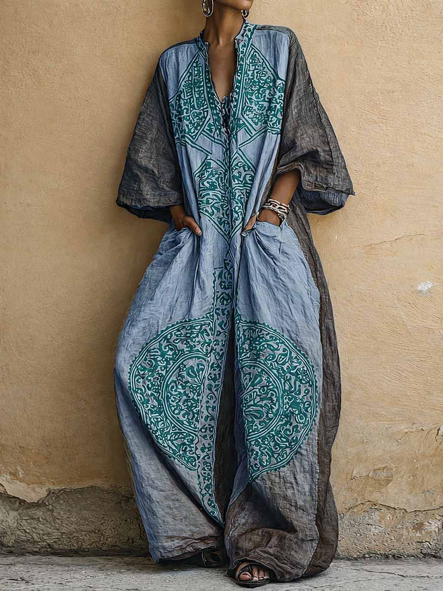 Agnes™ Vintage Print Wide-Leg Jumpsuit
