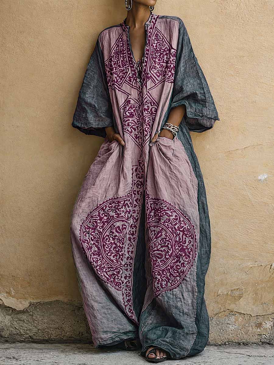 Agnes™ Vintage Print Wide-Leg Jumpsuit